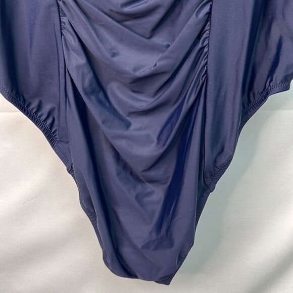 J.Crew Navy Blue Ruched One Piece Swimsuit NWT - Picture 10 of 15